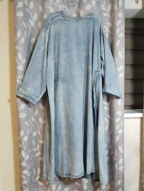 Fancy Dream Light Wash Denim Long Sleeve Cotton Maxi Dress size S